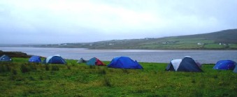 Tents In A Huddle On A Windy Sunday Morning