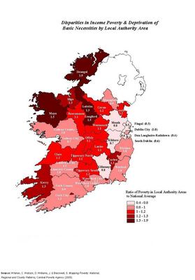 the darker the area the poorer it is. see explanatory notes in the article