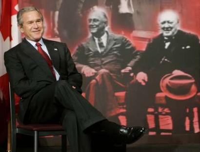 George W in the presence of history's 'Great Men' (Question: siting in whose seat?!)