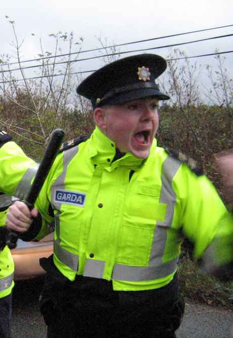 Garda with his baton