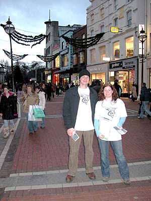 Leafleting Grafton Street