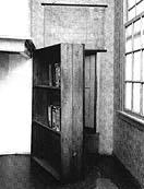 This is the bookcase at 263 Prinsengracht which opened to Anne Frank's hiding place.