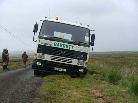 The Shell lorry too wide for rossport roads