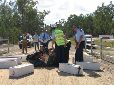 Queensland Police interupt memorial service