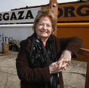 Mairead Maguire before embarking on her journey with the MV Rachel Corrie