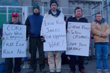 Protesters outside Limerick Prison in support of Eoin Rice