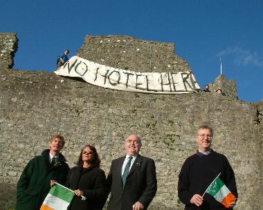 Local Trim Castle Activists Pose in front of Banner