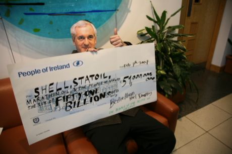 Bertie Ahern in the Shell HQ