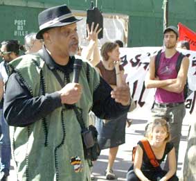 Ashanti speaking at Jericho demonstration in Philly