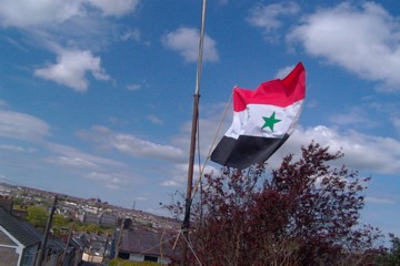 Iraqi flag -Flying high over Cork before it was stolen