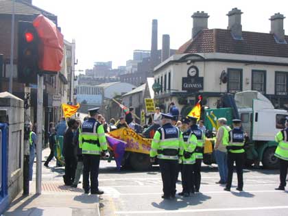 Gardai & Marchers - Usher's Island - 14:30 May 1st