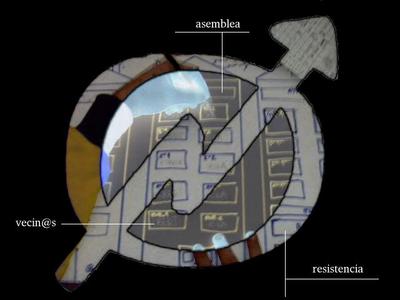 a reminder of one of the logos used by Miles De Viviendas over 3 years ago. "Assembly - Neighbours Resistance" - practise makes perfect!