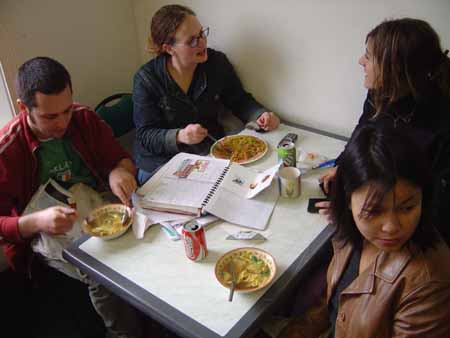 tucking into some hot chinese grub