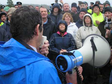 Dr Jerry Cowley TD addresses the assembled crowd