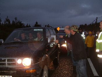 Willie Corduff remonstrates with workers