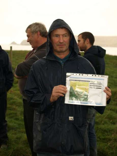 Vincent McGrath showing the SAC map and drilling area