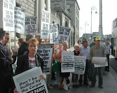 Protest outside the High Court this morning