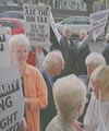 Protestors outside the High Court today