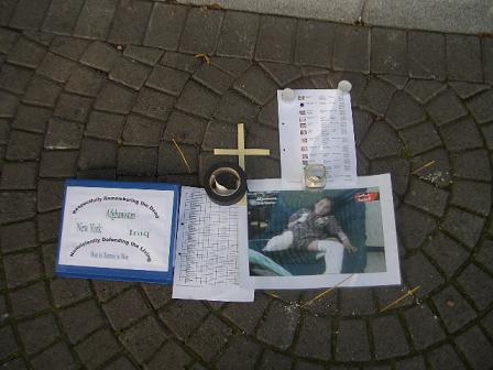 shrine to the dead in NYC, Afghanistan, Iraq