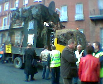 Mobile British Army outpost in Dublin (later on was mortared)