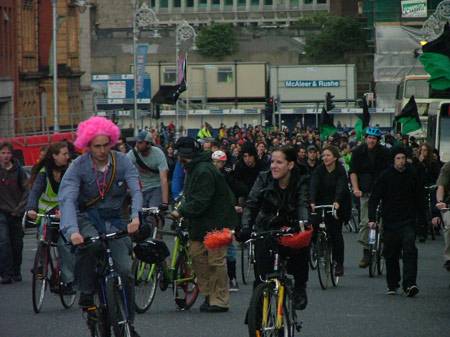 Struggling up Parnell Square