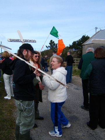 Mary Kate and Bob share a joke