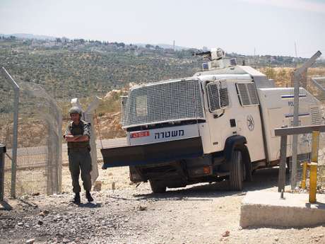 Israeli high-powered water tank at Apartheid Wall