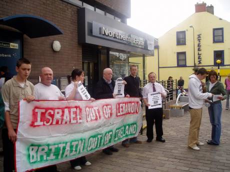 Cllr Martin McColgan and Barry McElduff MLA join protest