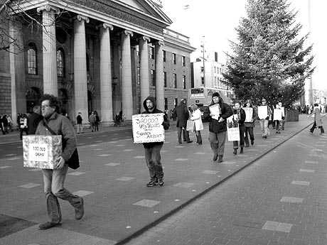 march to the Irish Aviation Authority on Burgh Quay