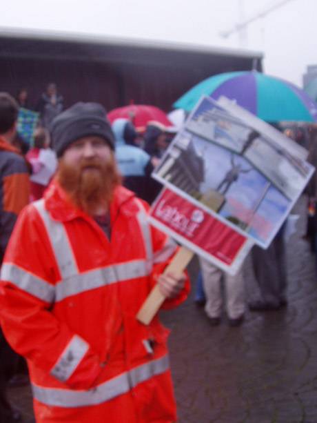 Aron, the gentlemanly and noted anti-war and Shell to Sea activist down from Erris with Maura and heading back there this evening.