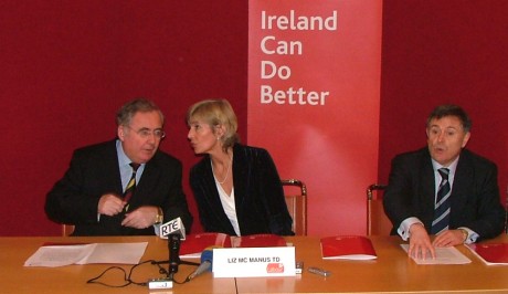 Pat Rabbitte (party leader) Liz Mc Manus and Brendan Howlin