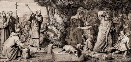 St Boniface chopping the oak tree