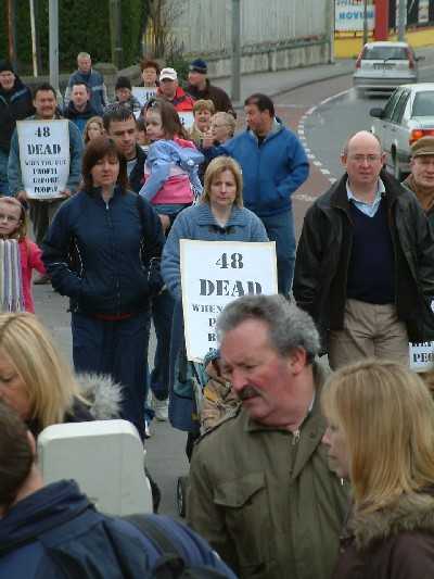 Passing motorists honked horns in supprt