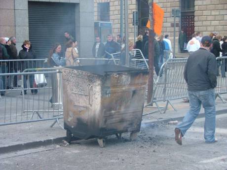 Burnt Out Wheely Bin