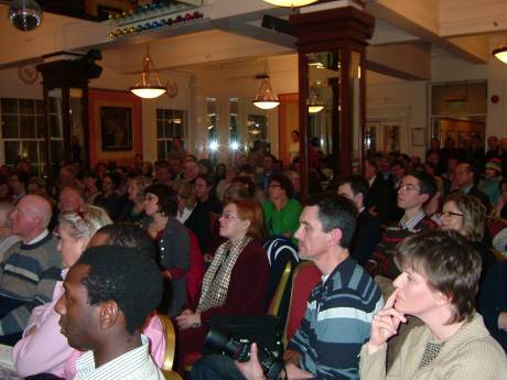 a packed ballroom