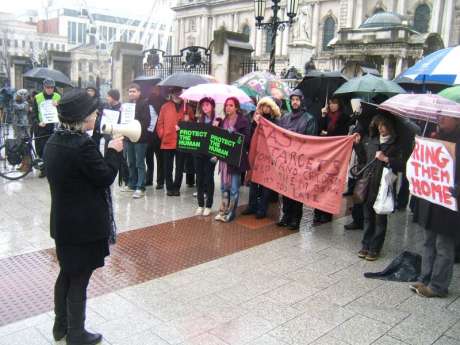 Fionola Meredith addresses the crowd