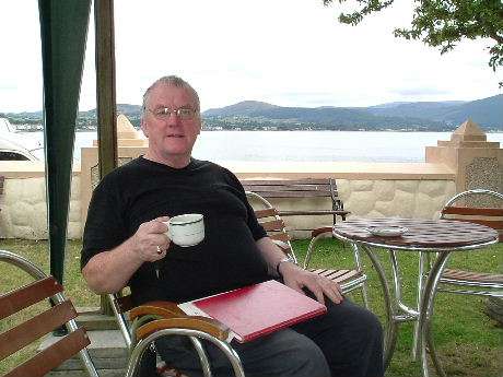 Dessie Hynes pictured in the "pagoda" outside The Strand before the meeting