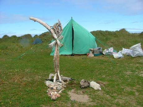 The Camp in Glengad - Adjoining the Site where the Pipeline is to hit land