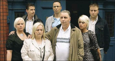 The wheelock family outside the coroners court