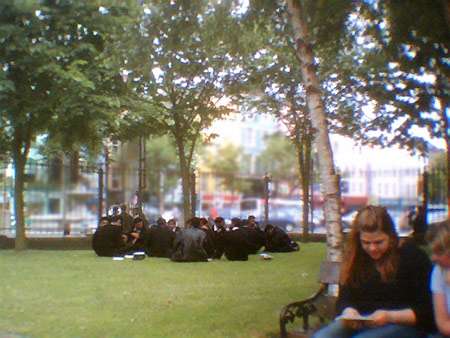 Navy crew in the Peace Park.