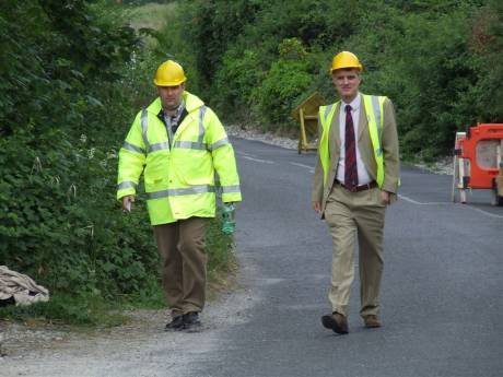 Here he comes, our lord Donal Brennan with disciple Colm Morrissey ...