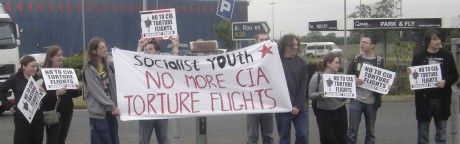 Socialist Youth protest against Rendition flights at Belfast International Airport