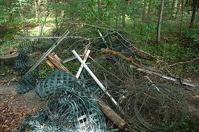 Road barricade,hundreds of these were built all around the Heilingedamm area