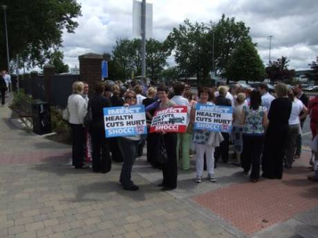 Coming together before the march set off