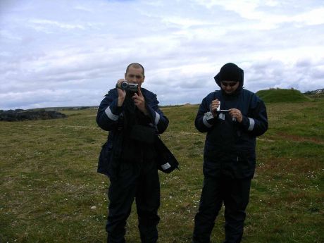 Filming Glengad Beachgoers