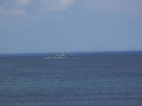 Shell's War Boat Emer in the bay, early afternoon