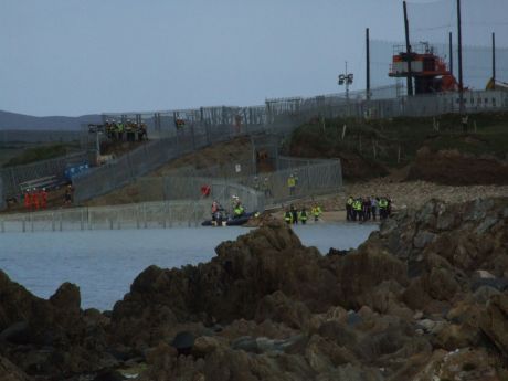 Arrested S2S swimmers being taken into Shell's Glengad compound