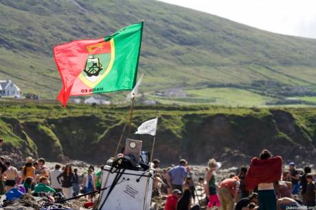 Welsh sound system near where the pipe makes landfall on the beach