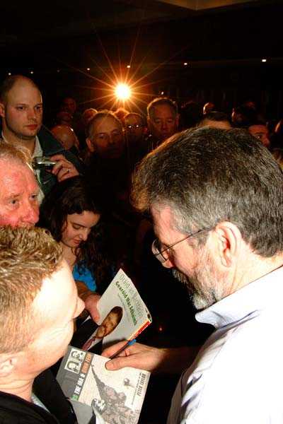 Does Gerry Adams sign other people's books? 