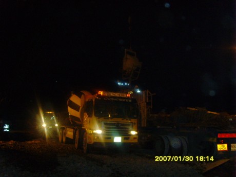 CEMENT BEING UNLOADED AT 6.15PM WORK SHOULD STOP AT 6PM